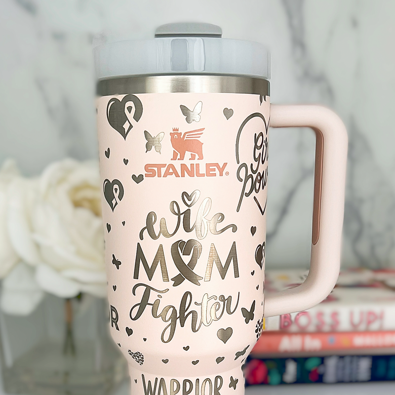Engraved Stanley Tumbler - BREAST CANCER SUPPORT – Tagged with Love