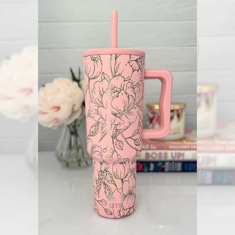 Engraved SIMPLE MODERN Tumbler - PEONY WRAP