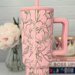 Engraved SIMPLE MODERN Tumbler - PEONY WRAP