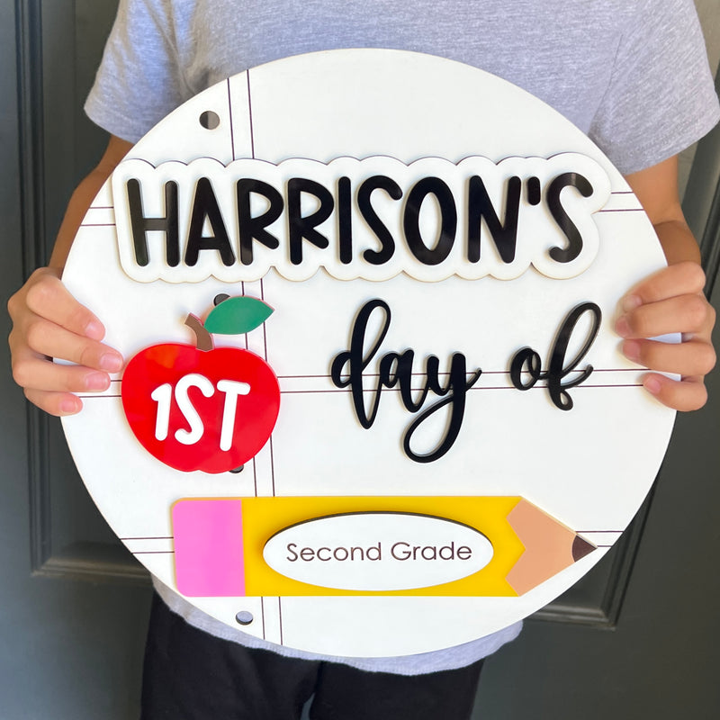 First/Last Day of School Photo Prop Interchangeable Sign