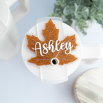 SIMPLE MODERN FALL LEAF 3D NAME TOPPER