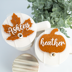 SIMPLE MODERN FALL LEAF 3D NAME TOPPER