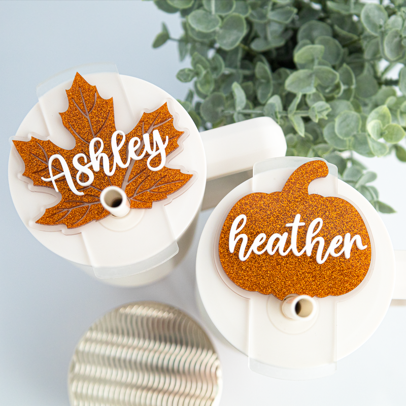 SIMPLE MODERN FALL LEAF 3D NAME TOPPER