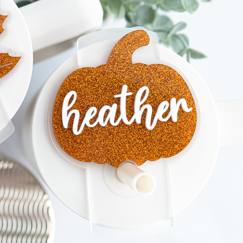SIMPLE MODERN PUMPKIN 3D NAME TOPPER