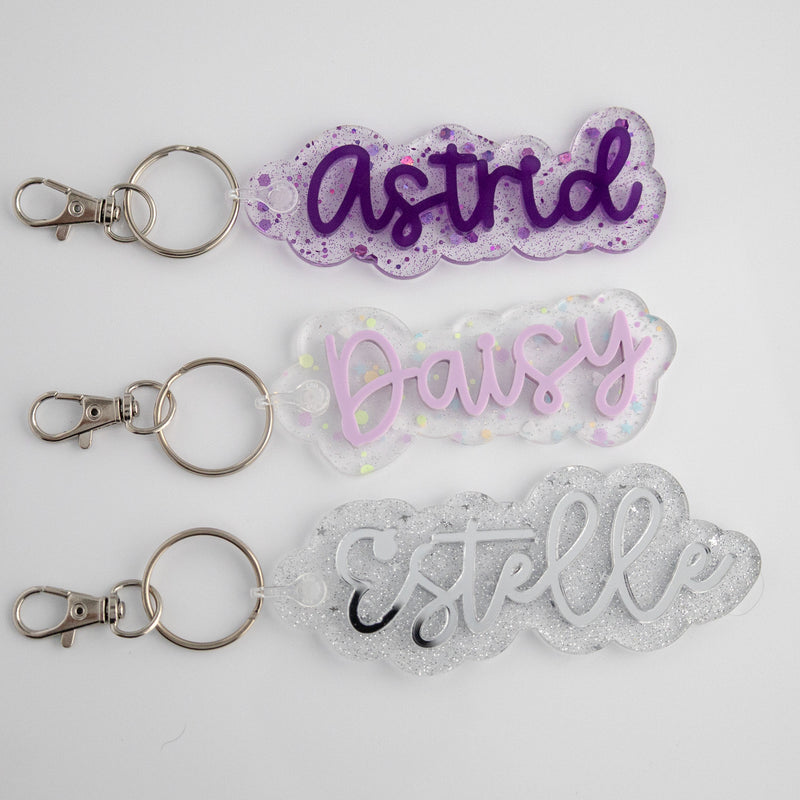 Glitter Backpack/Lunch Box Tags Keychains