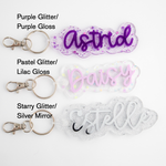 Glitter Backpack/Lunch Box Tags Keychains