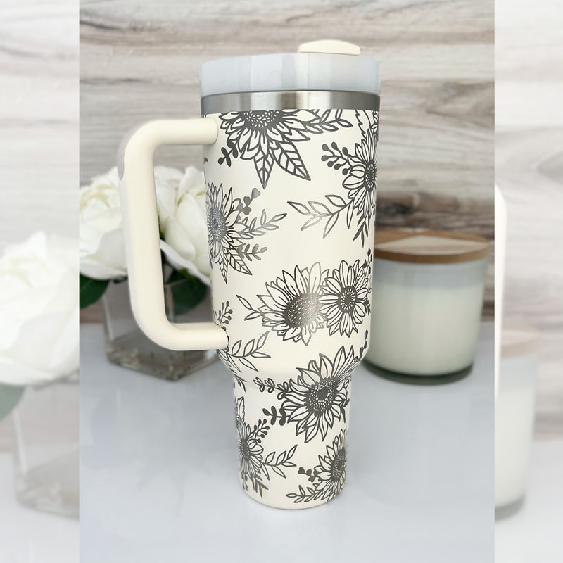 Engraved Stanley Tumbler - SUNFLOWER