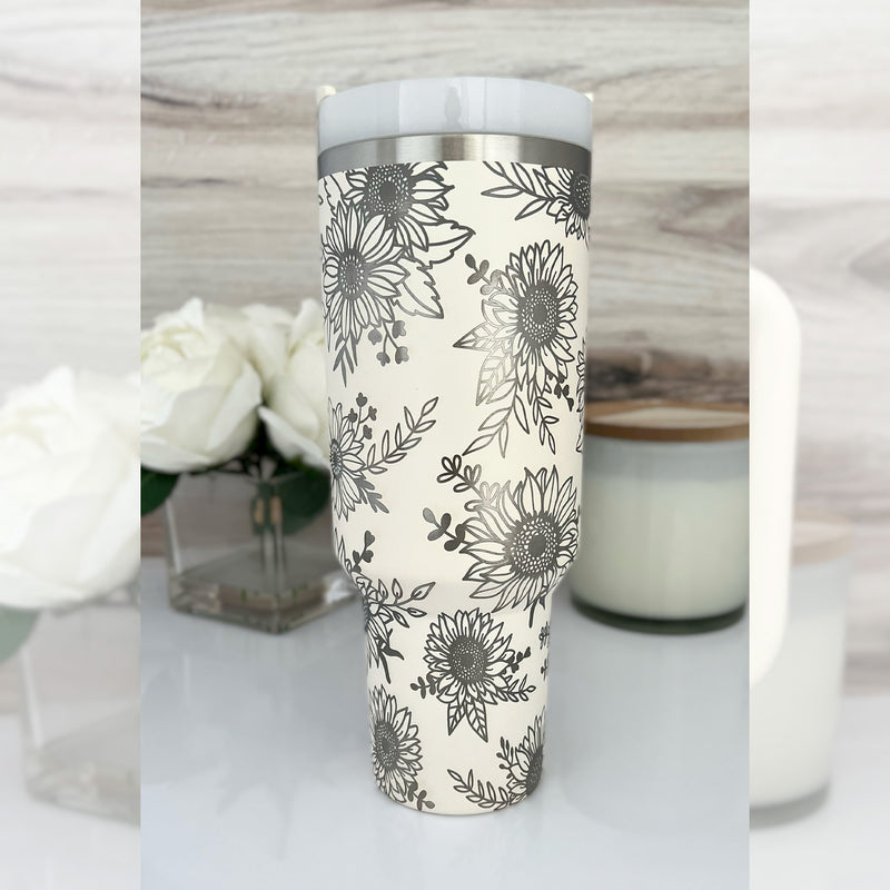 Engraved Stanley Tumbler - SUNFLOWER