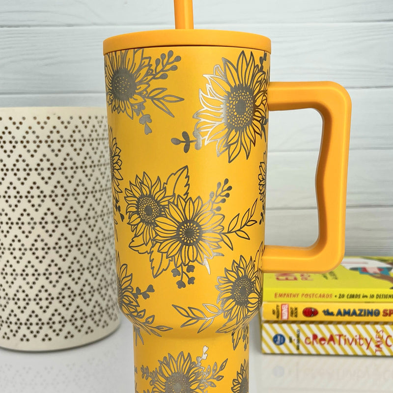 Engraved SIMPLE MODERN Tumbler - SUNFLOWERS