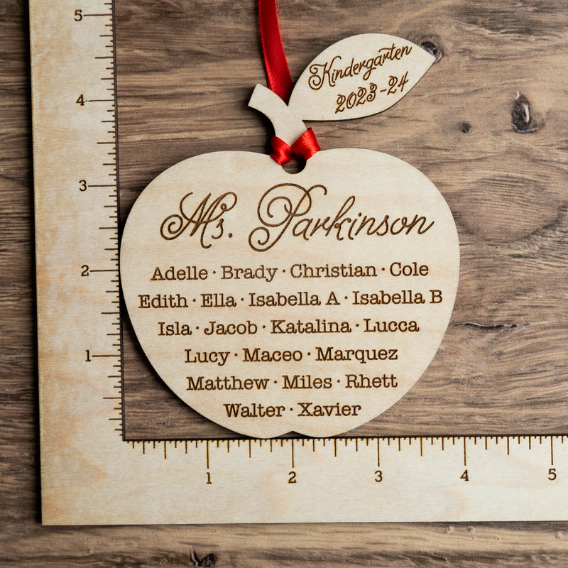 Teacher Christmas Class Names Ornament