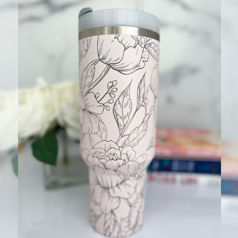 Engraved Stanley Tumbler - PEONY WRAP