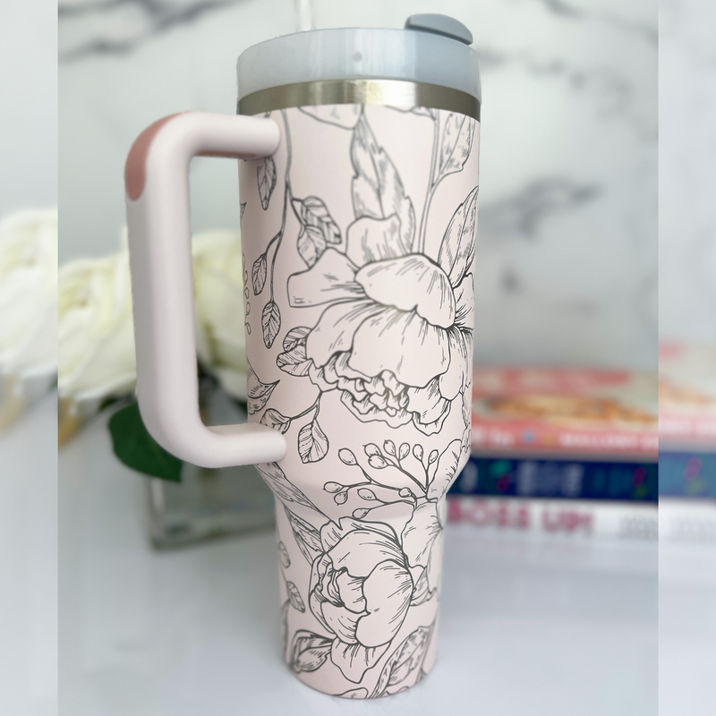 Engraved Stanley Tumbler - PEONY WRAP