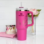 Engraved Stanley Tumbler - PEONY FLOWERS