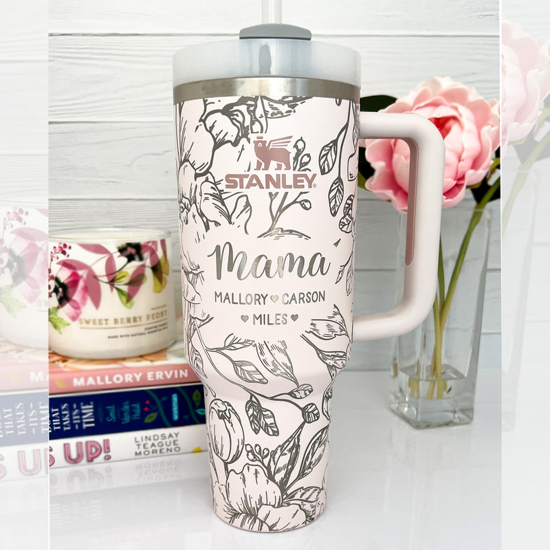 Engraved Stanley Tumbler - MAMA PEONY WRAP