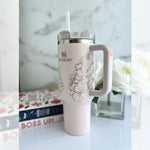 Engraved Stanley Tumbler - PEONY FLOWERS